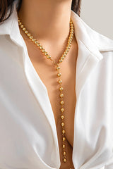 Vintage Beaded Chain Tassel Necklace