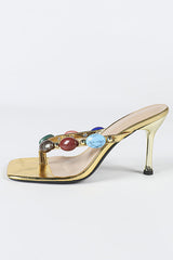 Fashionable Beaded Stiletto Sexy Sandals
