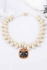 Halloween Simple Beaded Owl Pendant Necklace