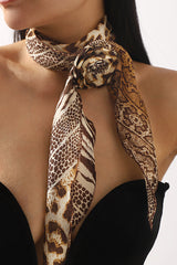 Fashionable and Versatile Leopard Print Polka Dot Rose Scarf