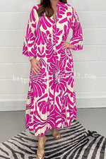 Budding Beauty Printed Swing Loose Maxi Dress
