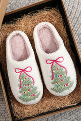 Christmas Cartoon Pattern Warm Cotton Slippers