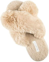 Plush cross-floor cotton slippers