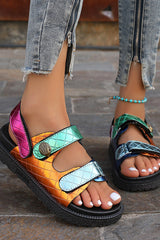 Fashionable Colorful Prism-shaped Thick-soled Beach Sandals