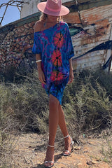 Wonderful Life Tie-dye Print Stretch Oversized Mini Dress