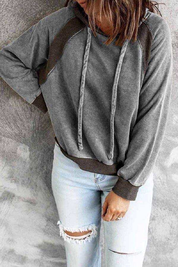 Morning Coffee Vintage Patchwork Hoodie