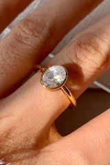 Elegant Silver-plated Diamond Open Ring