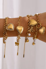 Fashionable Heart Shaped Embellished Bracelet