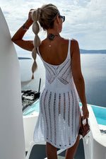 Weekends By The Coast Knit Front Cutout Slit Beach Midi Dress