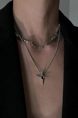 Fashionable Time Dial Metal Necklace