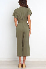 Something about Her Pocketed Button Straight Leg Jumpsuit