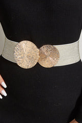 Fashionable Elastic Double Circle Decorative Wide Belt