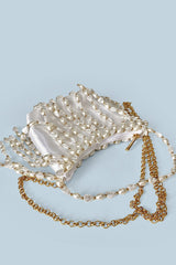 Fashionable Pearl Irregular Beaded Tassel Bag
