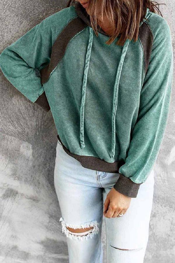 Morning Coffee Vintage Patchwork Hoodie