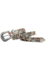 Fashionable Printed Rhinestone Letter-decorated Simple Belt
