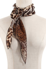 Fashionable and Versatile Leopard Print Polka Dot Rose Scarf