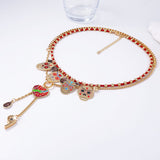 Fashionable Colorful Metal Skull Pendant Necklace