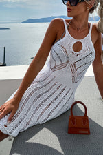 Weekends By The Coast Knit Front Cutout Slit Beach Midi Dress
