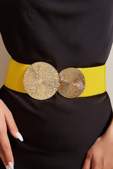 Fashionable Elastic Double Circle Decorative Wide Belt