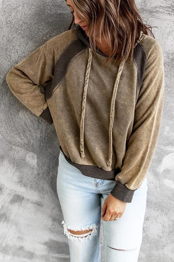Morning Coffee Vintage Patchwork Hoodie