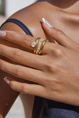 Fashion Stainless Steel Zircon Ring