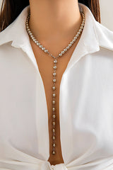 Vintage Beaded Chain Tassel Necklace