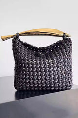 Fashionable and Versatile Woven Metal Handle Bag