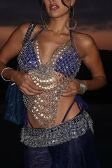 Sexy Water Drop Hollow Chain Splicing Body Chain