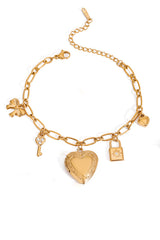 Fashionable Heart Shaped Embellished Bracelet