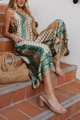 Kailee Satin Multi Printed Pocketed Jumpsuit