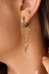 Stylish Titanium Steel Tassel Chain Earrings