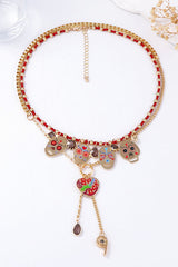 Fashionable Colorful Metal Skull Pendant Necklace