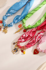 Dopamine Color Silk Scarf Fun Small Item Necklace