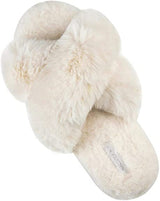 Plush cross-floor cotton slippers