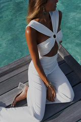Wishing for Wine Hollow-out Sleeveless Straight Leg Jumpsuit