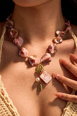 Fashion Pink Beaded Shell Beach Style Necklace