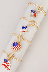 American Flag Independence Day Fashion Bracelet