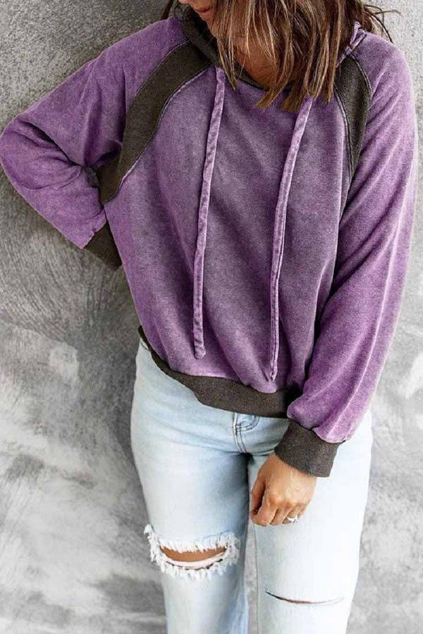 Morning Coffee Vintage Patchwork Hoodie