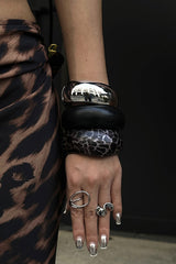 Fashionable Curved Resin Wide Bracelet