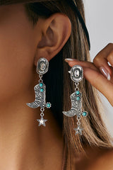 Western Cowboy Hat and Boots Pendant Earrings