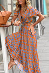 Joyful Living Floral Ruffle High Low Midi Dress