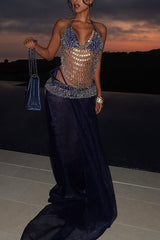 Sexy Water Drop Hollow Chain Splicing Body Chain