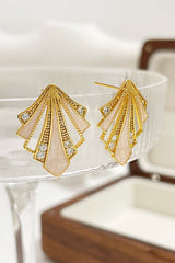 Fashionable Hollow Enamel Diamond Earrings