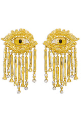 Vintage Evil Eye Tassel Earrings