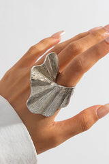 Fashion Irregular Ginkgo Leaf Shape Alloy Ring
