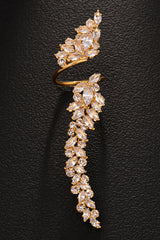Stylish Zircon Leaf-shaped Open Ring