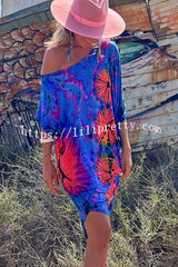 Wonderful Life Tie-dye Print Stretch Oversized Mini Dress