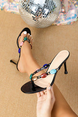 Fashionable Beaded Stiletto Sexy Sandals