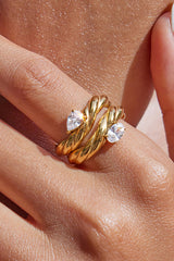 Fashion Stainless Steel Zircon Ring