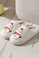 Christmas Cartoon Pattern Warm Cotton Slippers